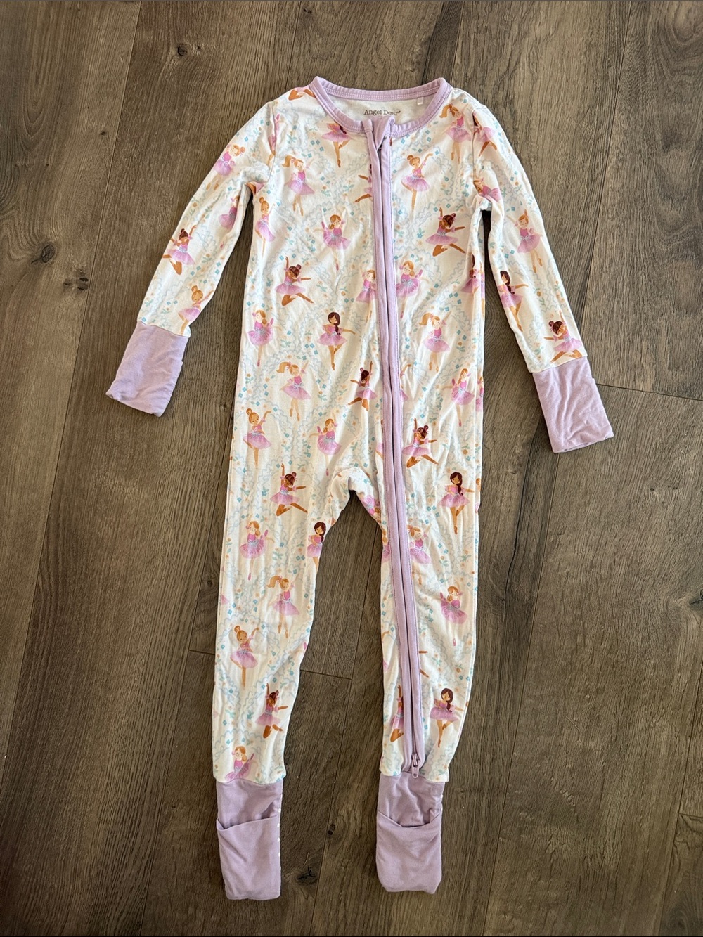 Angel Dear Ballerina Print Double Zipper Footie